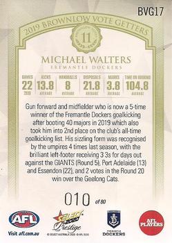 2020 Select Footy Stars Prestige - Brownlow Vote Getters #BVG17 Michael Walters Back